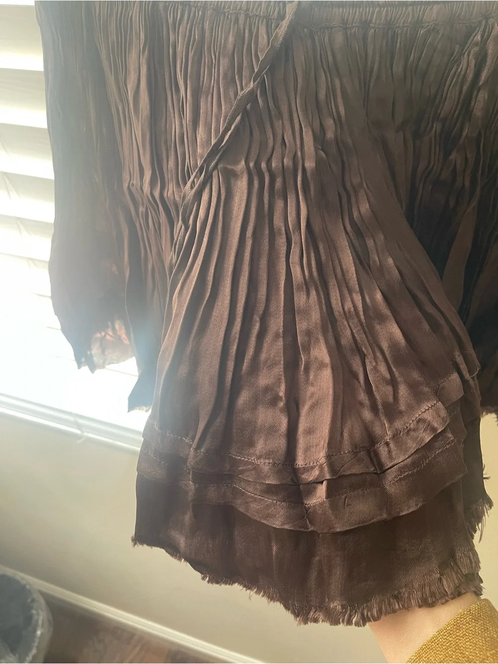 Free People Brown Crinkled Mini Skirt - Picture 5 of 5